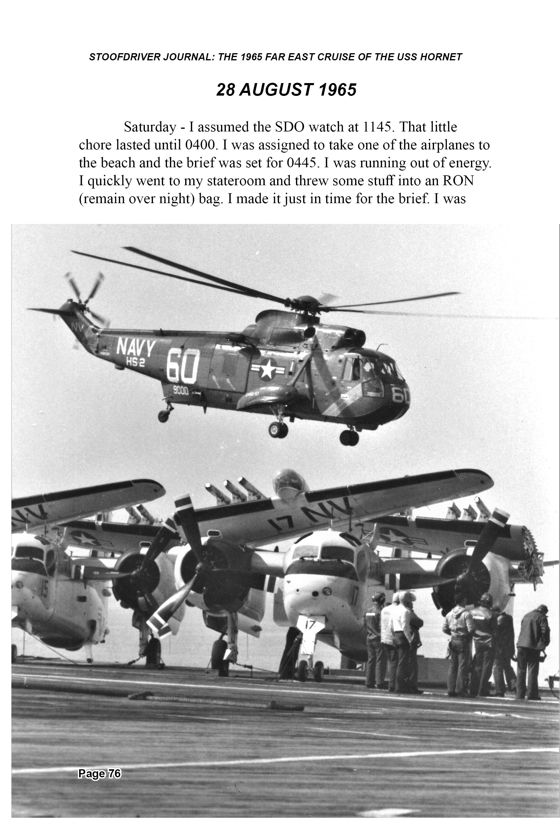 Stoofdriver's Journal: USS Hornet Far East Cruise 1965